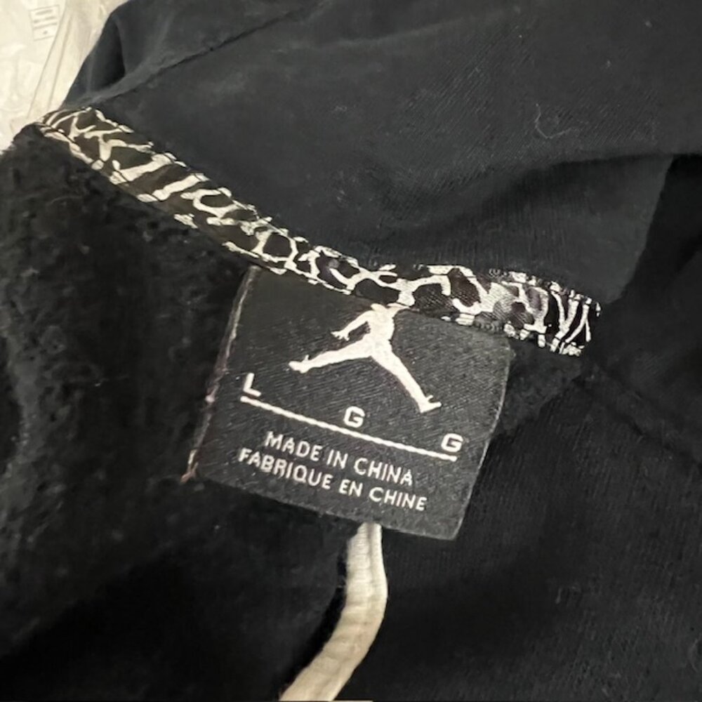 Air Jordan Hoodie Men’s L Button Fleece Sweat Jacket Embroidered Logo black Red - Picture 9 of 9